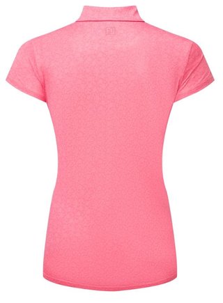 FootJoy Painted Floral Cap Sleeve Lisle dampolo, pink lemonade