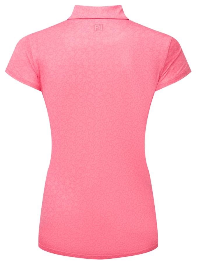 FootJoy Painted Floral Cap Sleeve Lisle dampolo, pink lemonade