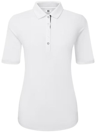 FootJoy Half Sleeve Ruched Lisle dampolo, vit