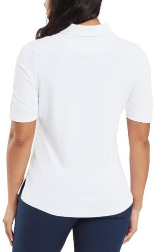 FootJoy Half Sleeve Ruched Lisle dampolo, vit