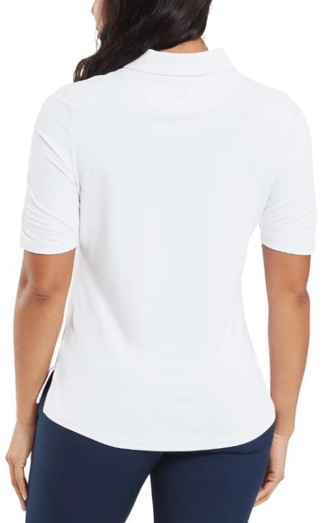 FootJoy Half Sleeve Ruched Lisle dampolo, vit