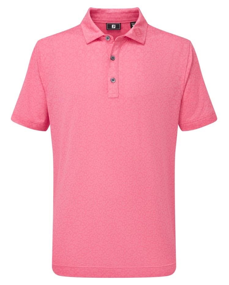 FootJoy Painted Floral Lisle junior polo, pink lemonade
