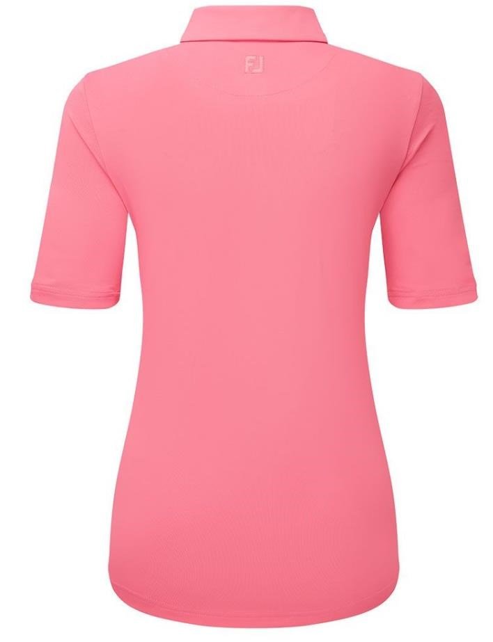 FootJoy Half Sleeve Ruched Lisle dampolo, pink lemonade
