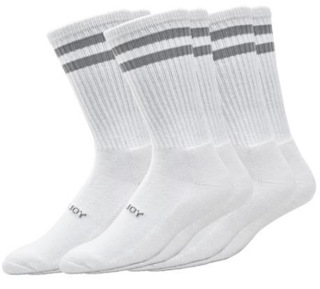 FootJoy ComfortSof Crew herrsockor, vit/grå ränder (3 par)