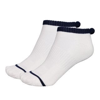FootJoy ProDry Pom-Pom damstrumpor, vit/marinblå