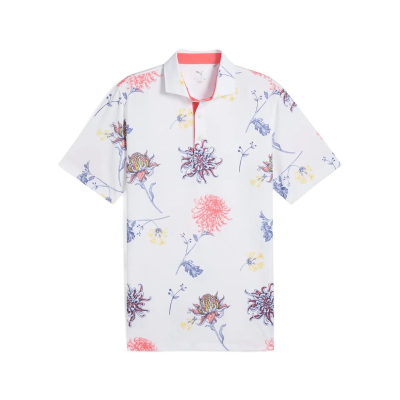 Puma Mattr Dahlia herr polo, white glow/peach frost