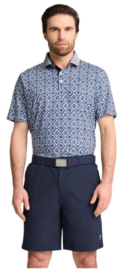 Puma X PTC Tile herr polo, white glow/deep navy