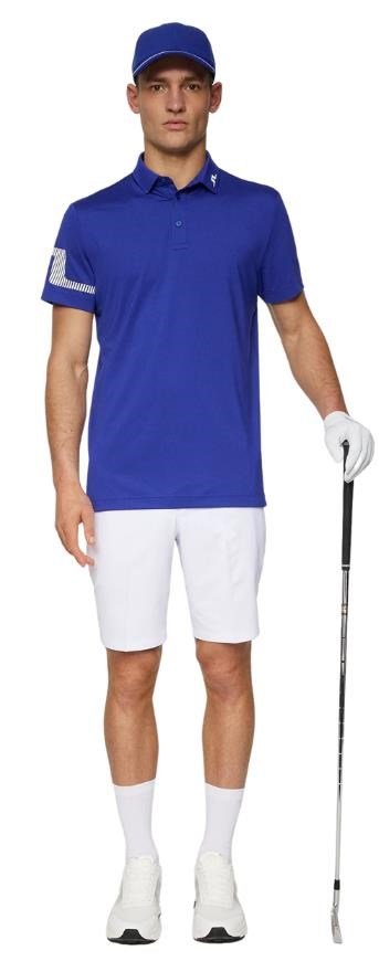 J.Lindeberg Heath Strike herr polo, clematis blue