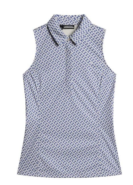 J.Lindeberg Dena Print Sleeveless dam topp, tour geo moonbeam