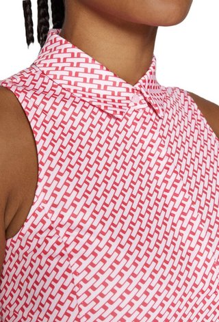 J.Lindeberg Dena Print ärmlös dam polo, tour geo pink