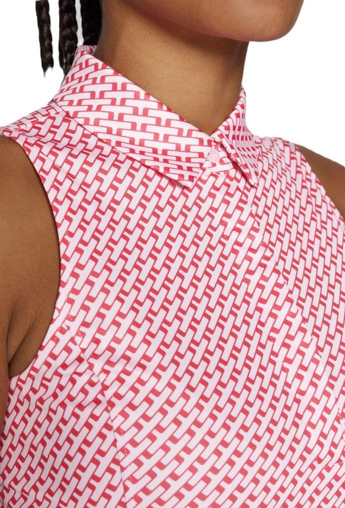 J.Lindeberg Dena Print ärmlös dam polo, tour geo pink