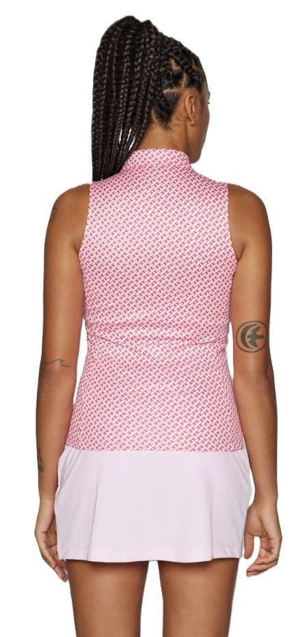 J.Lindeberg Dena Print ärmlös dam polo, tour geo pink