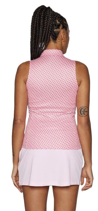 J.Lindeberg Dena Print ärmlös dam polo, tour geo pink