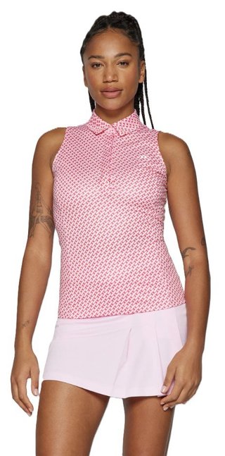 J.Lindeberg Dena Print ärmlös dam polo, tour geo pink