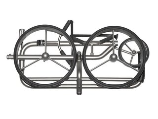 JuCad Titan manuell 3-hjulig trolley + bärbag JTT, titanium