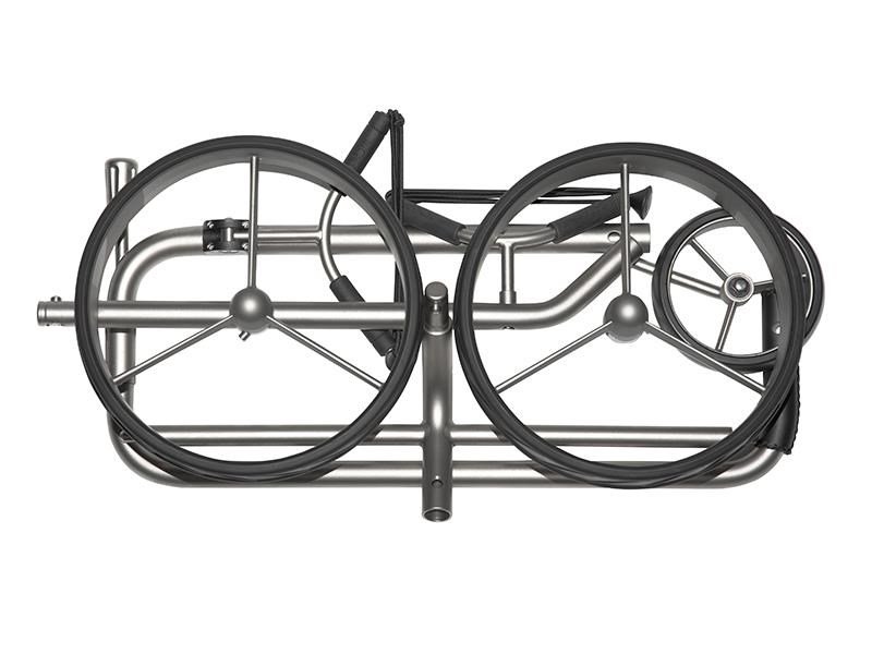 JuCad Titan manuell 3-hjulig trolley + bärbag JTT, titanium