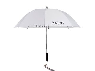 JuCad teleskopiskt golfparaply 68" med pinne, vit