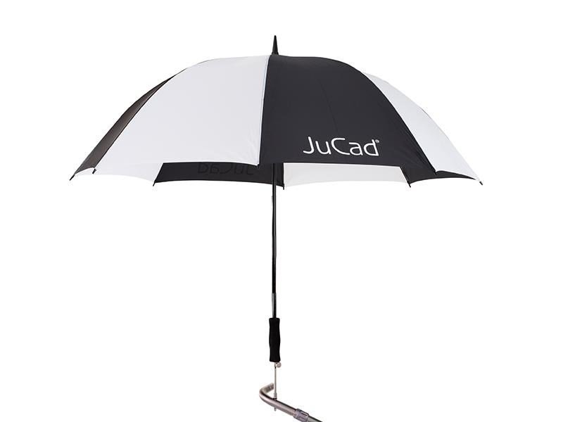 JuCad teleskopiskt golfparaply 68" med pinne, svart/vit