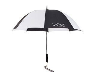 JuCad teleskopiskt golfparaply 68" med pinne, svart/vit