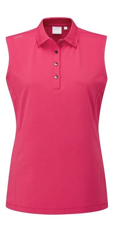 PING Solene sleeveless dam polo, rosebud