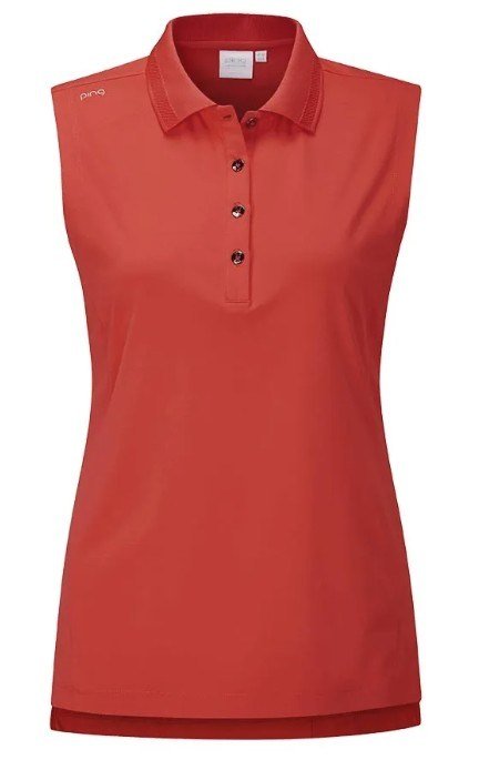 PING Solene sleeveless dam polo, rich red