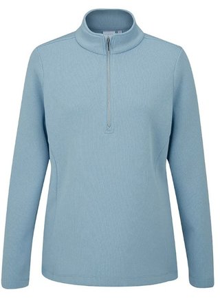 PING Lyla half zip ribbed dam fleece, himmelsblå marl