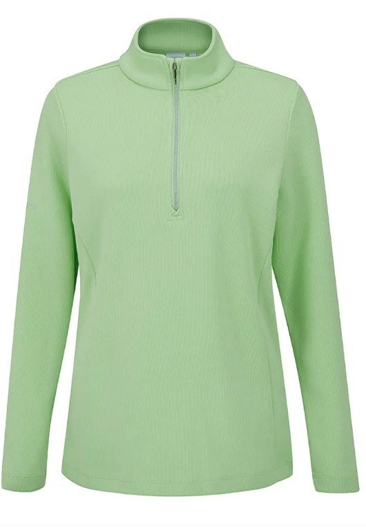 PING Lyla Half Zip Ribbed dam fleece, mint marl