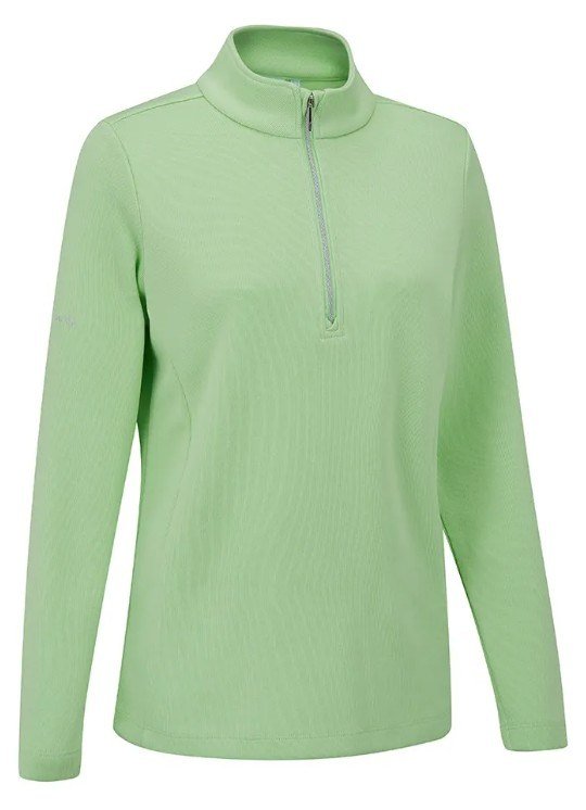 PING Lyla Half Zip Ribbed dam fleece, mint marl