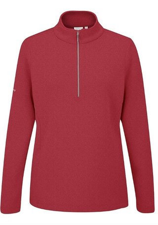 PING Lyla Half Zip Ribbed dam fleece, rich red marl