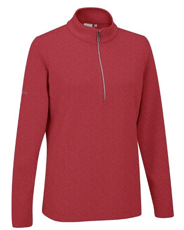 PING Lyla Half Zip Ribbed dam fleece, rich red marl