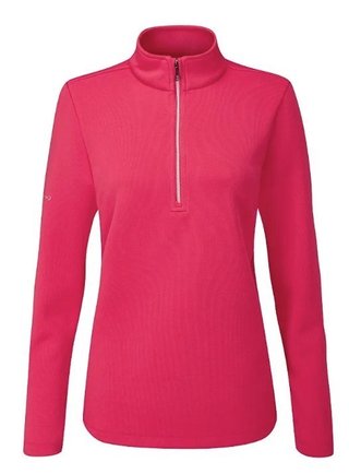 PING Lyla half zip ribbed damfleece, rosebud