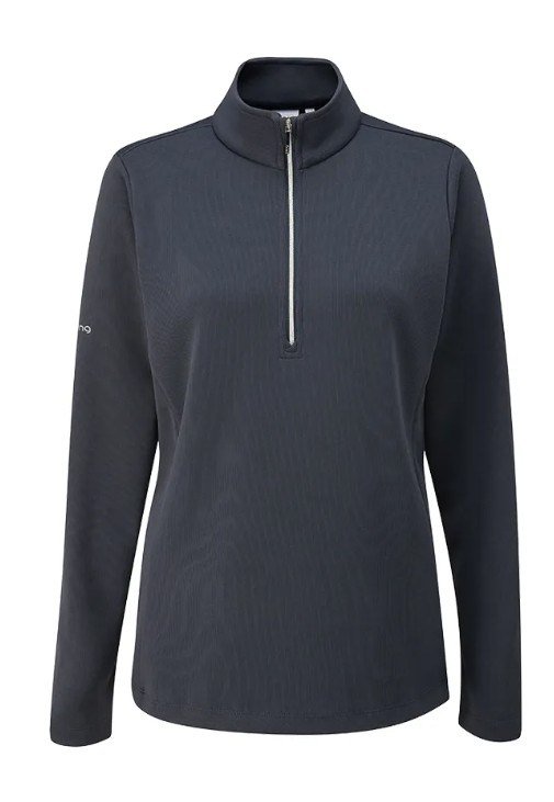 PING Lyla Half Zip Ribbed dam fleece, marinblå