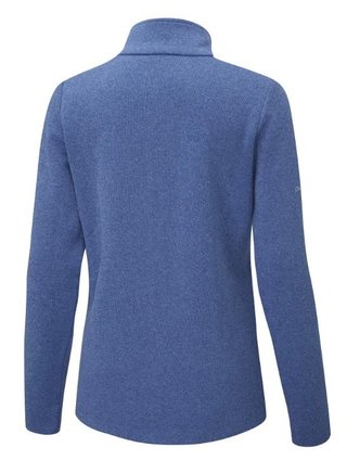 PING Lyla half zip ribbed dam fleece, snorkel blue marl