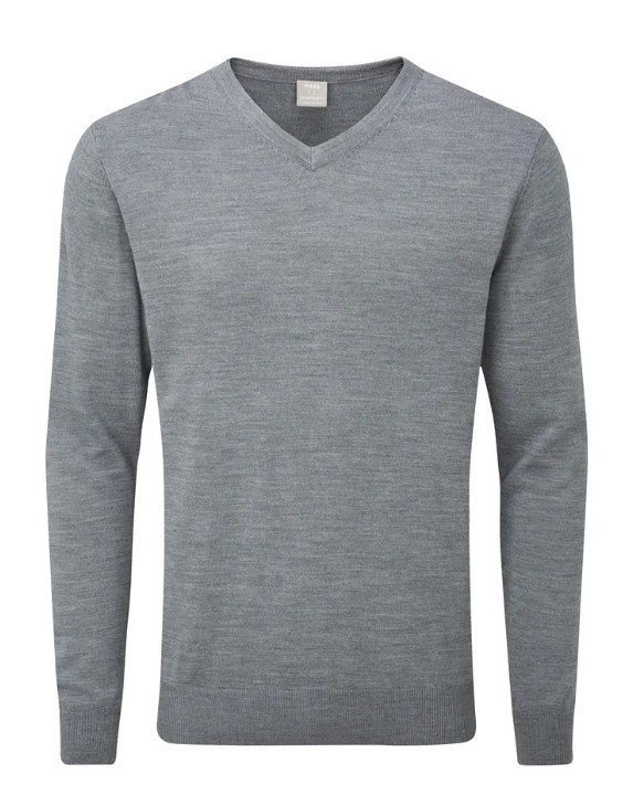 PING Sullivan herr V-ringad tröja, french grey marl