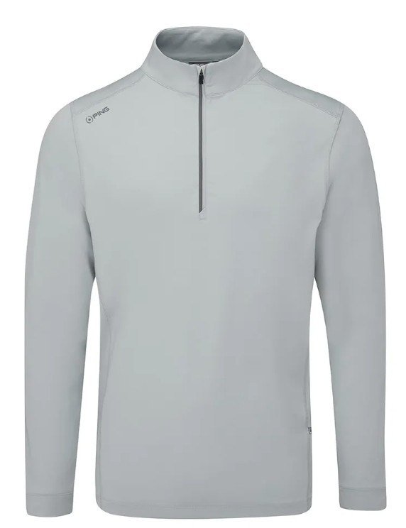 Ping Latham Half Zip herr midlayer, pearl grey