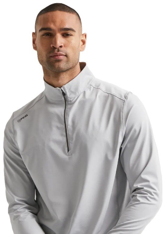 Ping Latham Half Zip herr midlayer, pearl grey