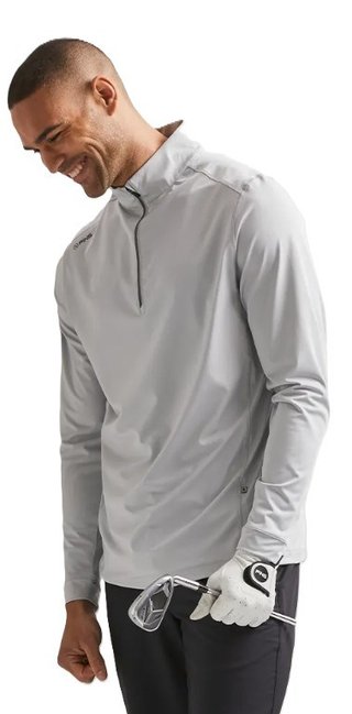 Ping Latham Half Zip herr midlayer, pearl grey