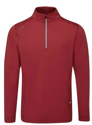 PING Latham Half Zip herr midlayer, rich red