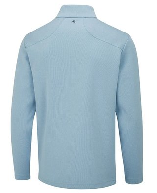 PING Ramsey half zip ribbed fleece herr pullover, sky blue marl