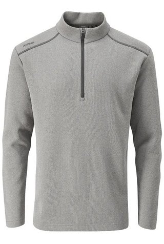 PING Ramsey half zip ribbed fleece herr pullover, ash marl