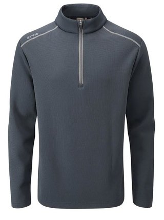 PING Ramsey half zip ribbed fleece herr pullover, navy