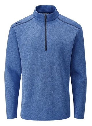 PING Ramsey half zip ribbed fleece herr pullover, snorkel blue marl