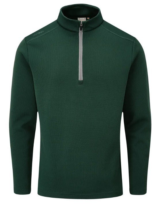 PING Ramsey half zip ribbed fleece herr pullover, pine