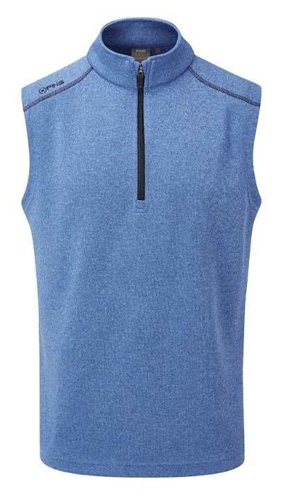 PING Ramsey herr ribbad fleecväst, snorkel blue marl