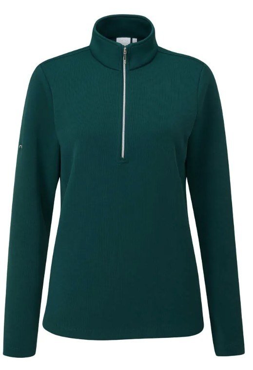 PING Lyla Half Zip Ribbed dam fleece, pine