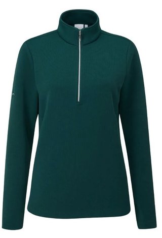 PING Lyla Half Zip Ribbed dam fleece, pine