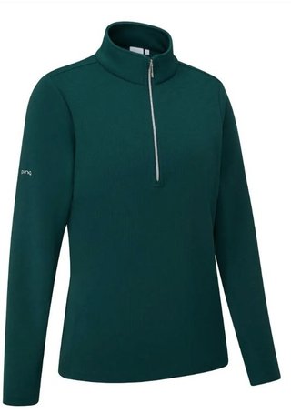 PING Lyla Half Zip Ribbed dam fleece, pine