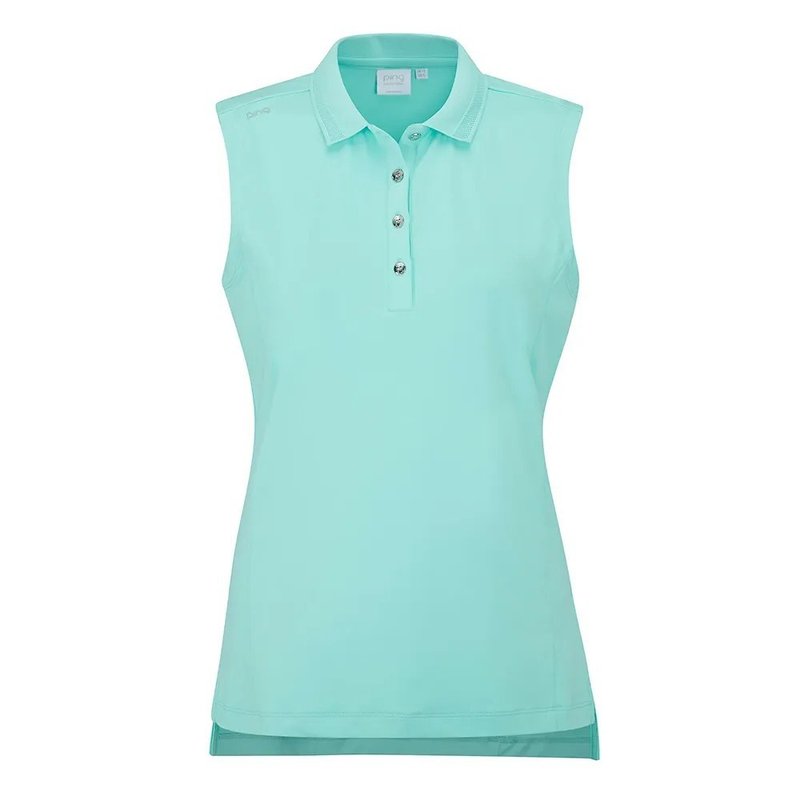 PING Solene Sleeveless dam polo, aruba blue