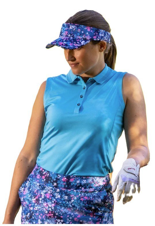 PING Solene Sleeveless dam polo, laguna