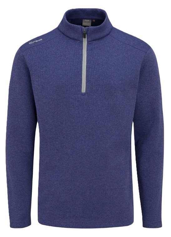 PING Ramsey half zip ribbed fleece herr pullover, twilight marl